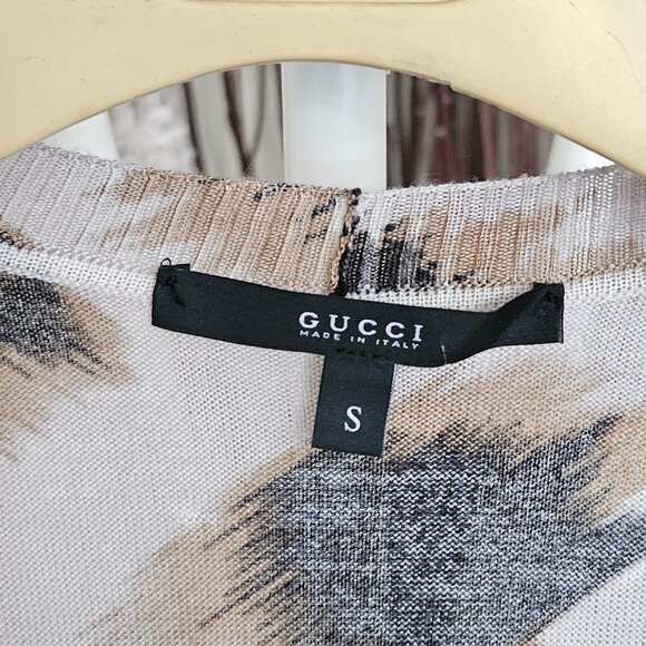 Gucci Women's Patterned Cardigan in Black and Tan - Picture 5 of 9